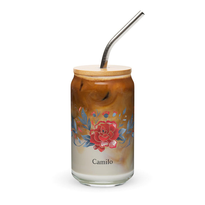 Camilo Exclusive Name Art Piece Can-Shaped Glass Home Office Work Mexican Spanish Pride Gift Cup One-Of-A-Kind Calligraphy Glass | C19 Mexicada