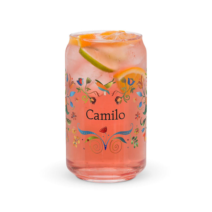 Camilo Exclusive Name Art Piece Can-Shaped Glass Home Office Work Mexican Spanish Pride Gift Cup One-Of-A-Kind Calligraphy Glass | C22 Mexicada