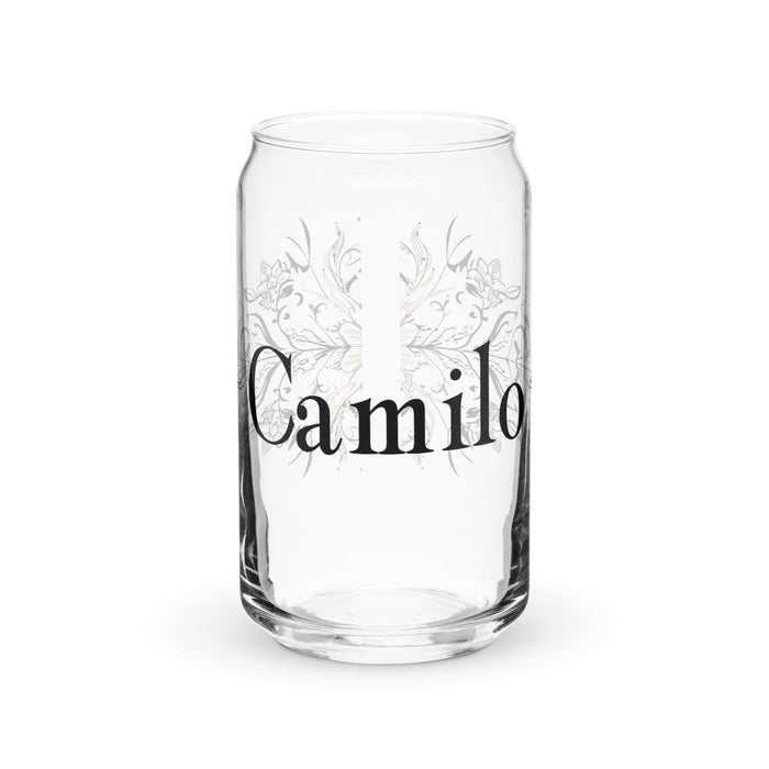 Camilo Exclusive Name Art Piece Can-Shaped Glass Home Office Work Mexican Spanish Pride Gift Cup One-Of-A-Kind Calligraphy Glass | C23 Mexicada 16 oz