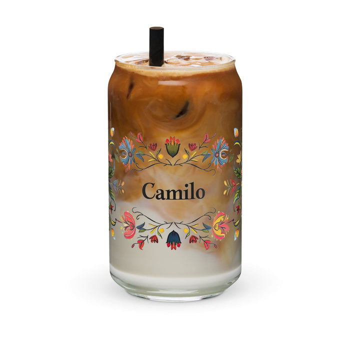 Camilo Exclusive Name Art Piece Can-Shaped Glass Home Office Work Mexican Spanish Pride Gift Cup One-Of-A-Kind Calligraphy Glass | C24 Mexicada