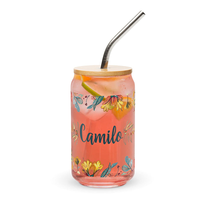 Camilo Exclusive Name Art Piece Can-Shaped Glass Home Office Work Mexican Spanish Pride Gift Cup One-Of-A-Kind Calligraphy Glass | C6 Mexicada