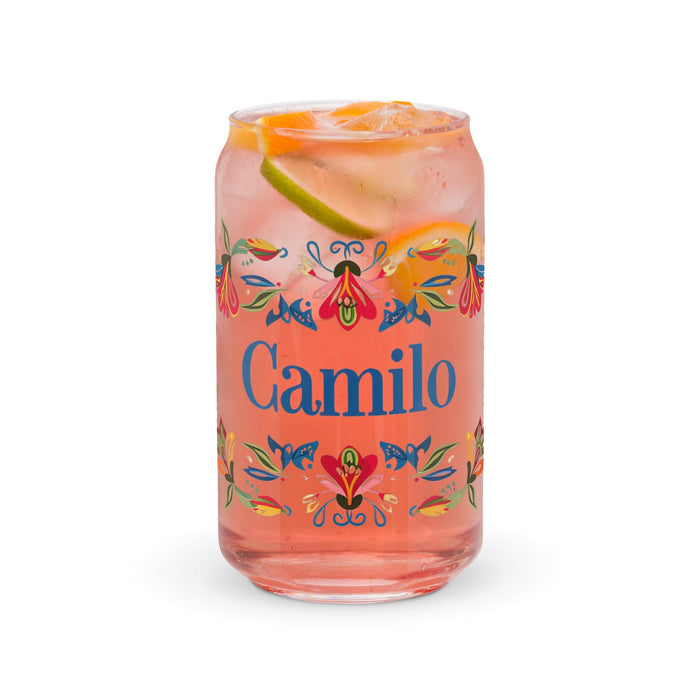 Camilo Exclusive Name Art Piece Can-Shaped Glass Home Office Work Mexican Spanish Pride Gift Cup One-Of-A-Kind Calligraphy Glass | C7 Mexicada