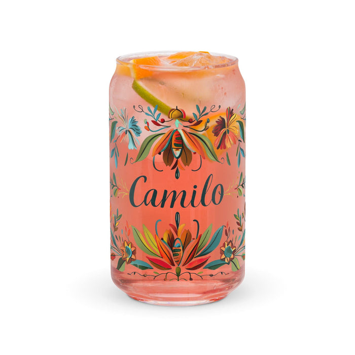 Camilo Exclusive Name Art Piece Can-Shaped Glass Home Office Work Mexican Spanish Pride Gift Cup One-Of-A-Kind Calligraphy Glass | C9 Mexicada