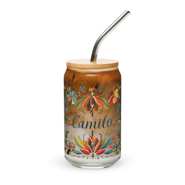 Camilo Exclusive Name Art Piece Can-Shaped Glass Home Office Work Mexican Spanish Pride Gift Cup One-Of-A-Kind Calligraphy Glass | C9 Mexicada