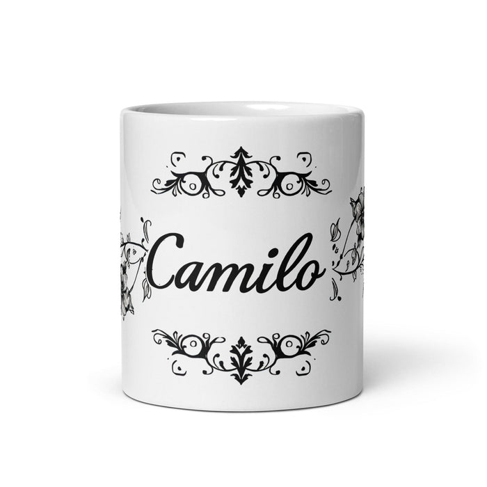 Camilo Exclusive Name Art Piece Home Office Work Coffee Mug Mexican Spanish Pride Gift Cup One-Of-A-Kind Calligraphy White Glossy Mug | C1 Mexicada