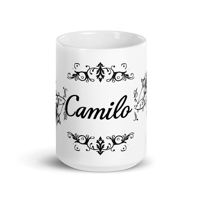 Camilo Exclusive Name Art Piece Home Office Work Coffee Mug Mexican Spanish Pride Gift Cup One-Of-A-Kind Calligraphy White Glossy Mug | C1 Mexicada