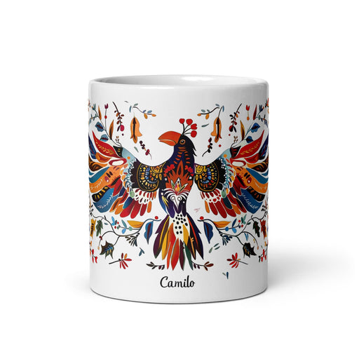 Camilo Exclusive Name Art Piece Home Office Work Coffee Mug Mexican Spanish Pride Gift Cup One-Of-A-Kind Calligraphy White Glossy Mug | C11 Mexicada