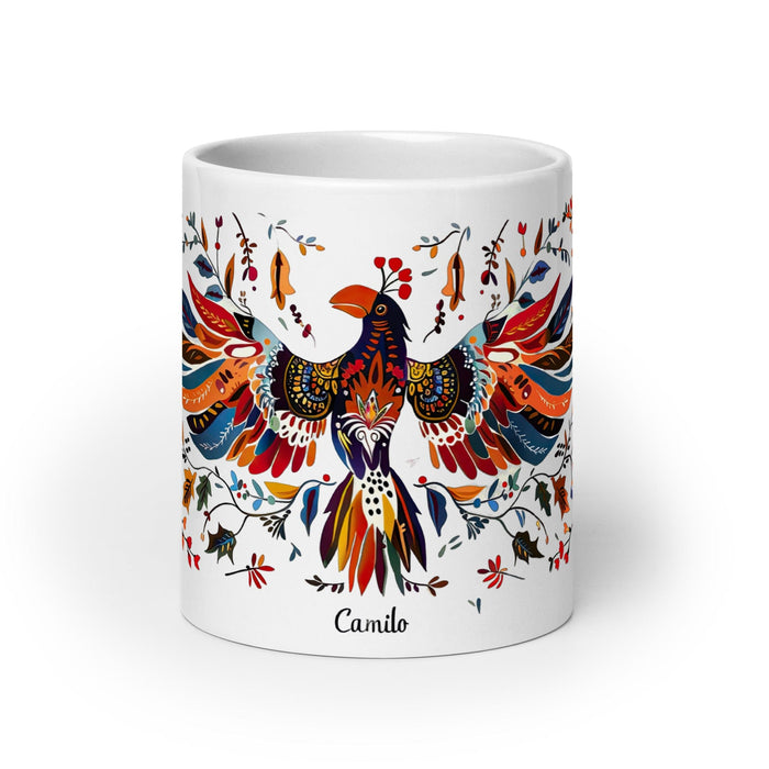 Camilo Exclusive Name Art Piece Home Office Work Coffee Mug Mexican Spanish Pride Gift Cup One-Of-A-Kind Calligraphy White Glossy Mug | C11 Mexicada