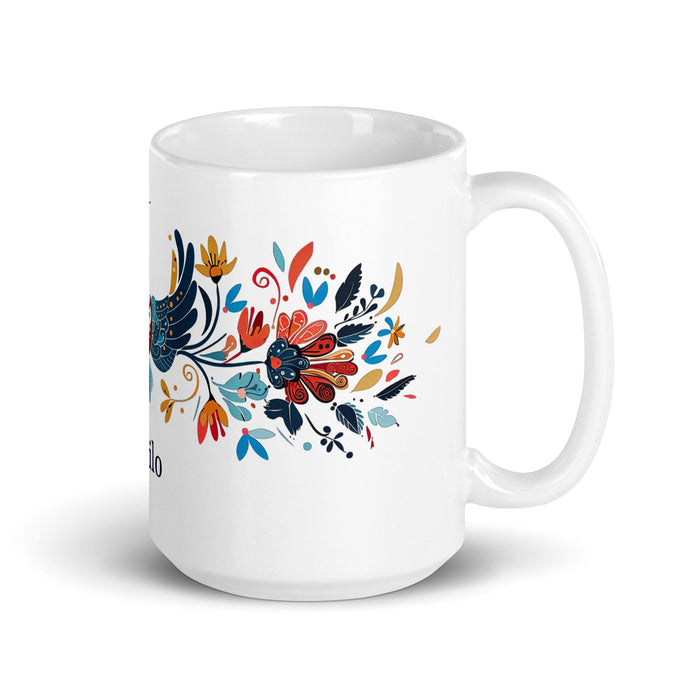 Camilo Exclusive Name Art Piece Home Office Work Coffee Mug Mexican Spanish Pride Gift Cup One-Of-A-Kind Calligraphy White Glossy Mug | C14 Mexicada 15 oz