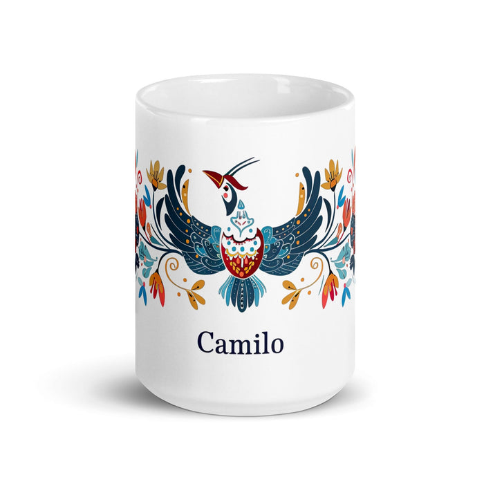 Camilo Exclusive Name Art Piece Home Office Work Coffee Mug Mexican Spanish Pride Gift Cup One-Of-A-Kind Calligraphy White Glossy Mug | C14 Mexicada