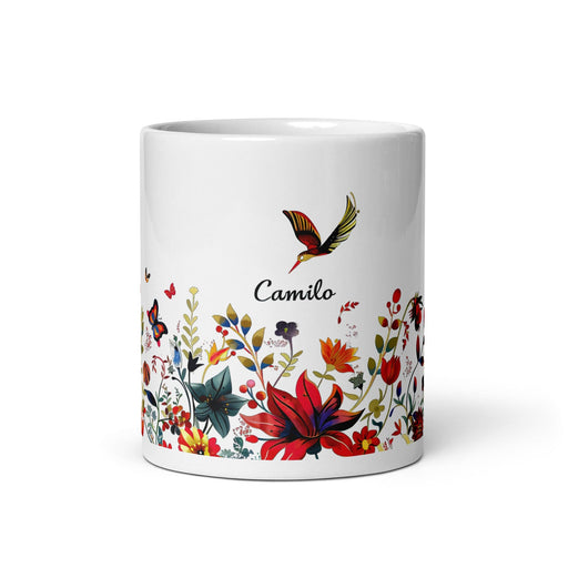 Camilo Exclusive Name Art Piece Home Office Work Coffee Mug Mexican Spanish Pride Gift Cup One-Of-A-Kind Calligraphy White Glossy Mug | C15 Mexicada