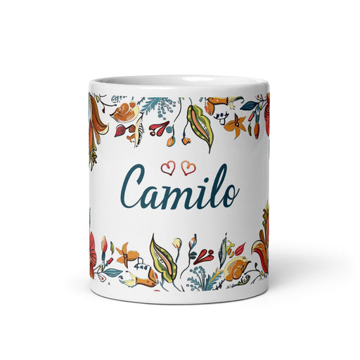 Camilo Exclusive Name Art Piece Home Office Work Coffee Mug Mexican Spanish Pride Gift Cup One-Of-A-Kind Calligraphy White Glossy Mug | C16 Mexicada