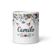 Camilo Exclusive Name Art Piece Home Office Work Coffee Mug Mexican Spanish Pride Gift Cup One-Of-A-Kind Calligraphy White Glossy Mug | C18 Mexicada