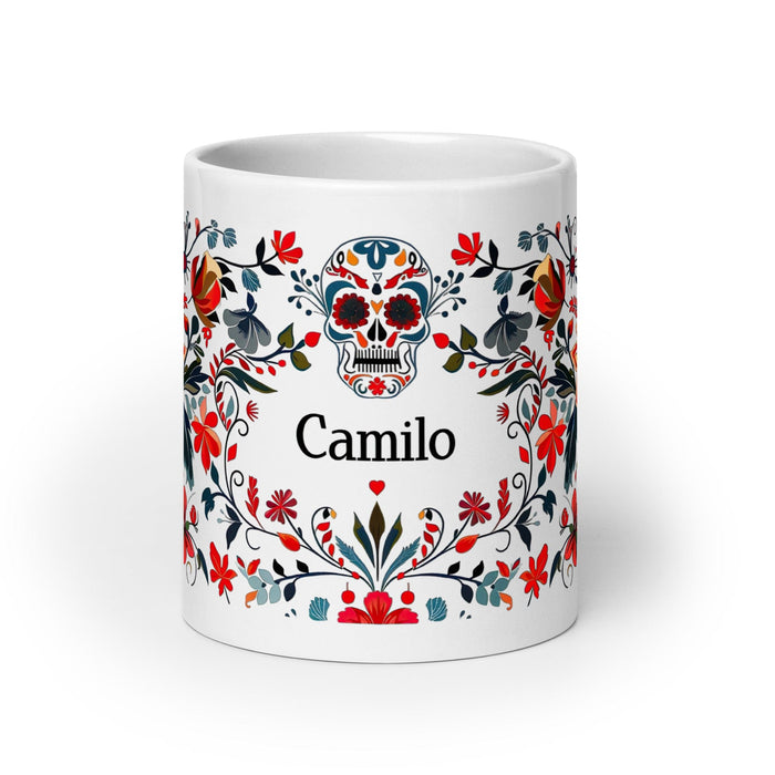 Camilo Exclusive Name Art Piece Home Office Work Coffee Mug Mexican Spanish Pride Gift Cup One-Of-A-Kind Calligraphy White Glossy Mug | C20 Mexicada