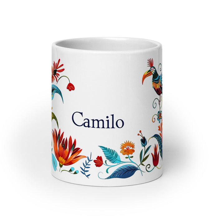 Camilo Exclusive Name Art Piece Home Office Work Coffee Mug Mexican Spanish Pride Gift Cup One-Of-A-Kind Calligraphy White Glossy Mug | C21 Mexicada