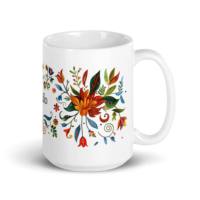 Camilo Exclusive Name Art Piece Home Office Work Coffee Mug Mexican Spanish Pride Gift Cup One-Of-A-Kind Calligraphy White Glossy Mug | C22 Mexicada 15 oz