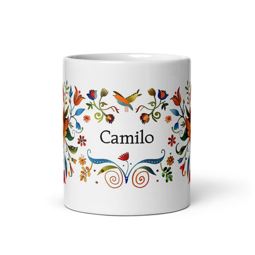 Camilo Exclusive Name Art Piece Home Office Work Coffee Mug Mexican Spanish Pride Gift Cup One-Of-A-Kind Calligraphy White Glossy Mug | C22 Mexicada