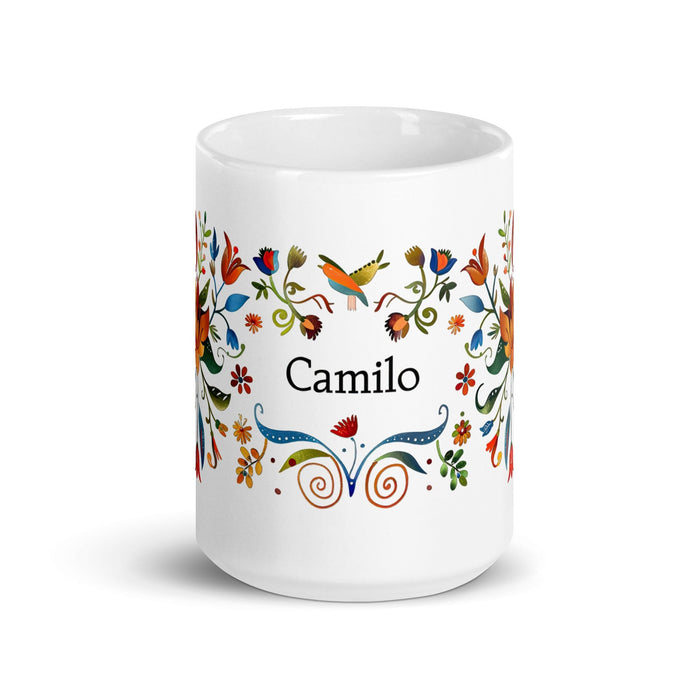 Camilo Exclusive Name Art Piece Home Office Work Coffee Mug Mexican Spanish Pride Gift Cup One-Of-A-Kind Calligraphy White Glossy Mug | C22 Mexicada