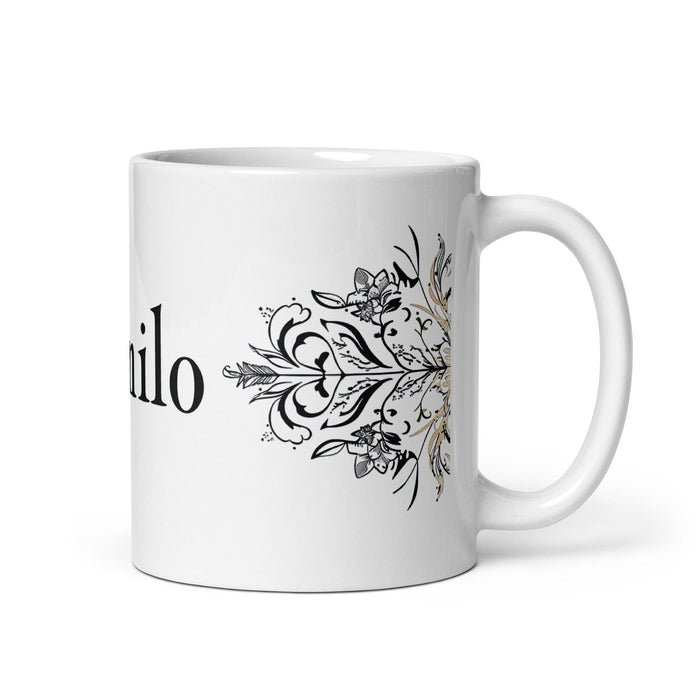 Camilo Exclusive Name Art Piece Home Office Work Coffee Mug Mexican Spanish Pride Gift Cup One-Of-A-Kind Calligraphy White Glossy Mug | C23 Mexicada 11 oz