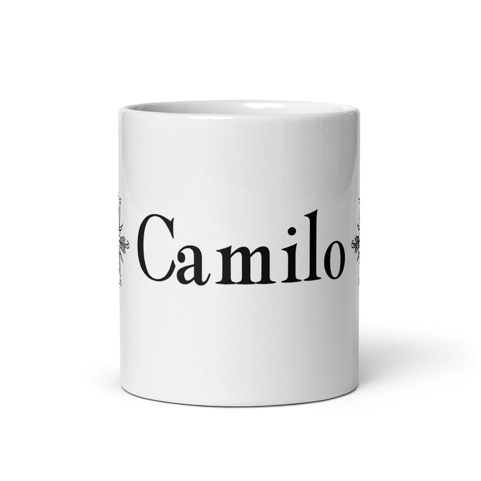 Camilo Exclusive Name Art Piece Home Office Work Coffee Mug Mexican Spanish Pride Gift Cup One-Of-A-Kind Calligraphy White Glossy Mug | C23 Mexicada