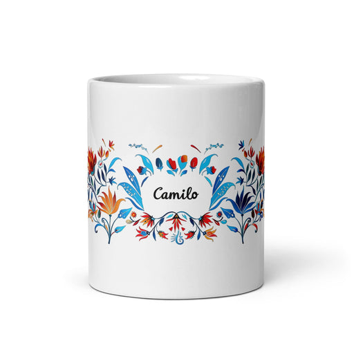 Camilo Exclusive Name Art Piece Home Office Work Coffee Mug Mexican Spanish Pride Gift Cup One-Of-A-Kind Calligraphy White Glossy Mug | C25 Mexicada