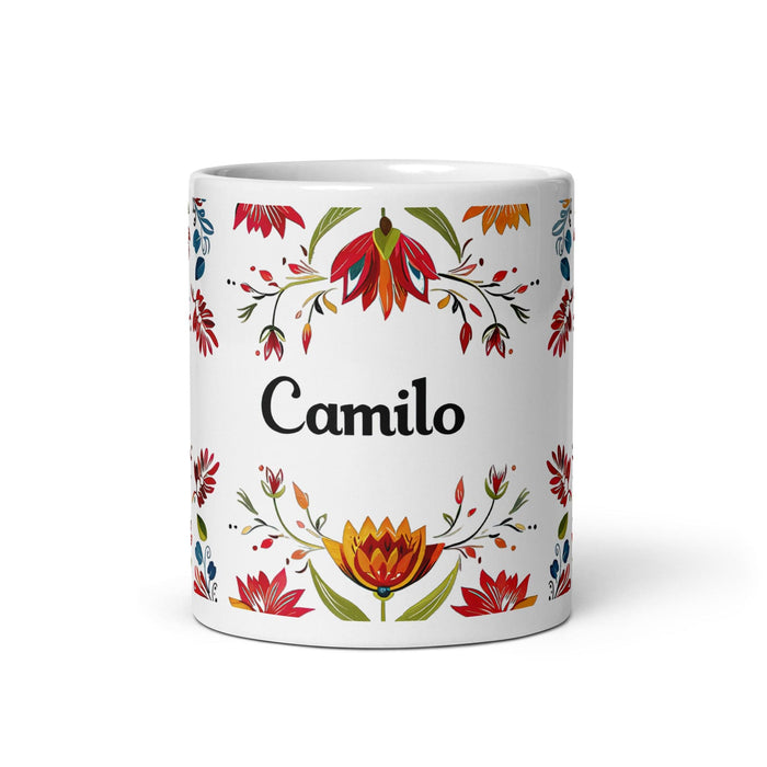 Camilo Exclusive Name Art Piece Home Office Work Coffee Mug Mexican Spanish Pride Gift Cup One-Of-A-Kind Calligraphy White Glossy Mug | C5 Mexicada