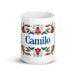 Camilo Exclusive Name Art Piece Home Office Work Coffee Mug Mexican Spanish Pride Gift Cup One-Of-A-Kind Calligraphy White Glossy Mug | C7 Mexicada