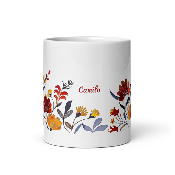 Camilo Exclusive Name Art Piece Home Office Work Coffee Mug Mexican Spanish Pride Gift Cup One-Of-A-Kind Calligraphy White Glossy Mug | C8 Mexicada