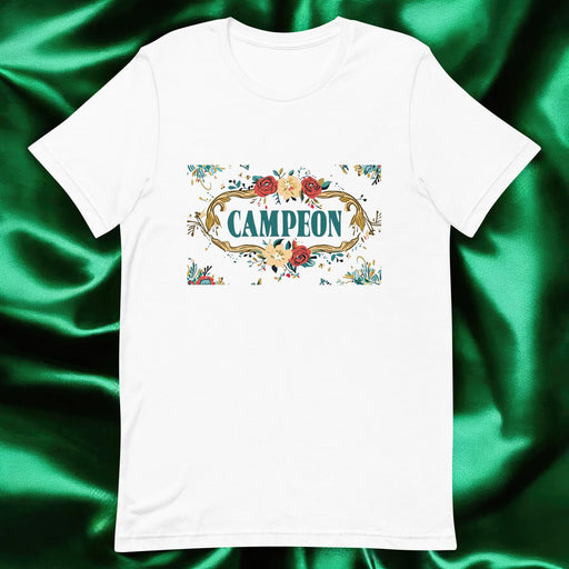 Campeón Exclusive Art Piece Home Office Work Mexican Spanish Pride Gift One-Of-A-Kind Unisex T-Shirt | C1 Mexicada White / S