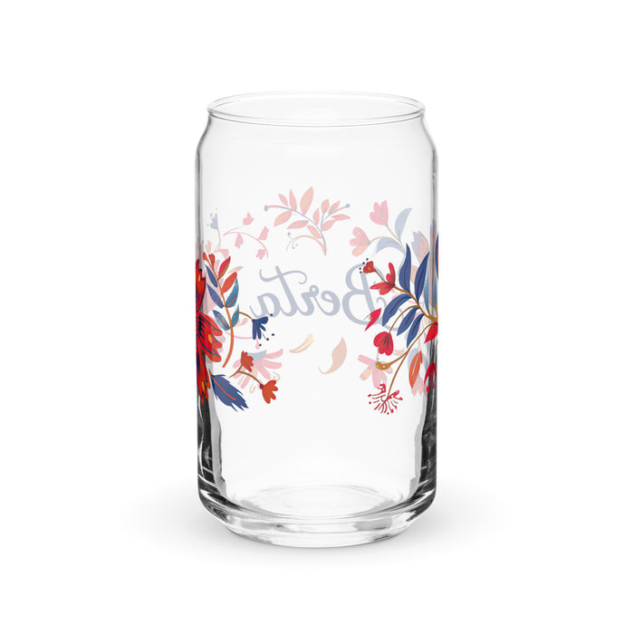 Pièce d'art exclusive Berta en verre en forme de canette pour la maison, le bureau, le travail, la fierté mexicaine et espagnole, tasse cadeau, verre de calligraphie unique en son genre | B9