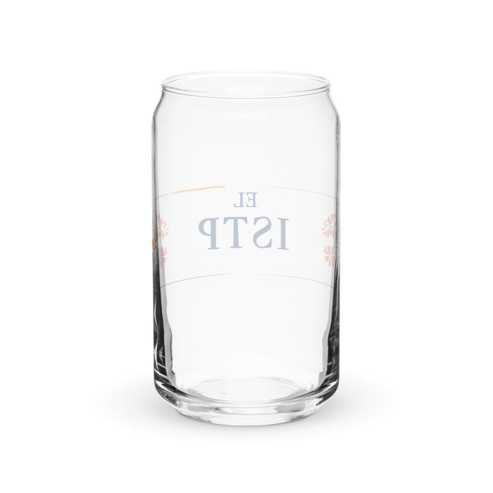 El Istp Exclusive Art Piece Can-Shaped Glass Home Office Work Mexican Spanish Pride Gift Cup One-Of-A-Kind Calligraphy Glass | E1