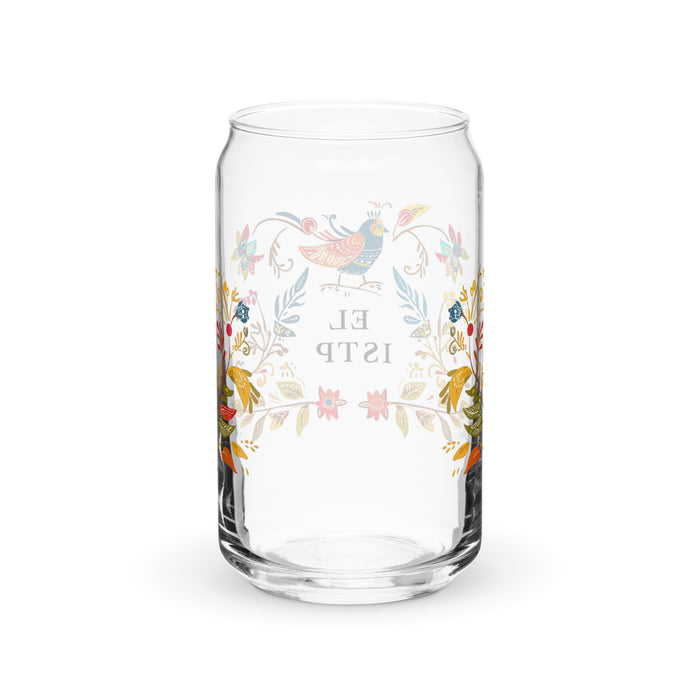 El Istp Exclusive Art Piece Can-Shaped Glass Home Office Work Mexican Spanish Pride Gift Cup One-Of-A-Kind Calligraphy Glass | E3