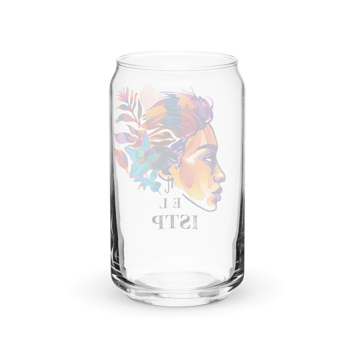 El Istp Exclusive Art Piece Can-Shaped Glass Home Office Work Mexican Spanish Pride Gift Cup One-Of-A-Kind Calligraphy Glass | E9