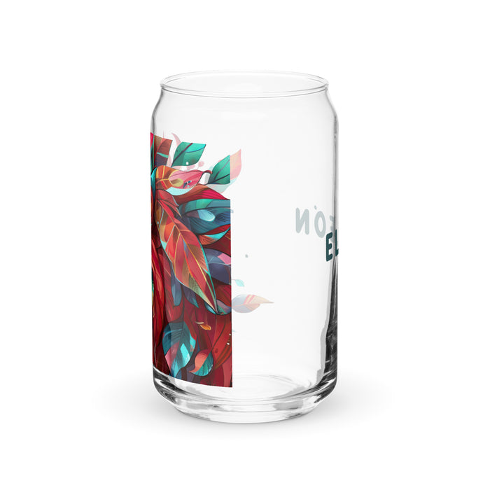 El León Exclusive Art Piece Can-Shaped Glass Home Office Work Mexican Spanish Pride Gift Cup One-Of-A-Kind Calligraphy Glass | E7