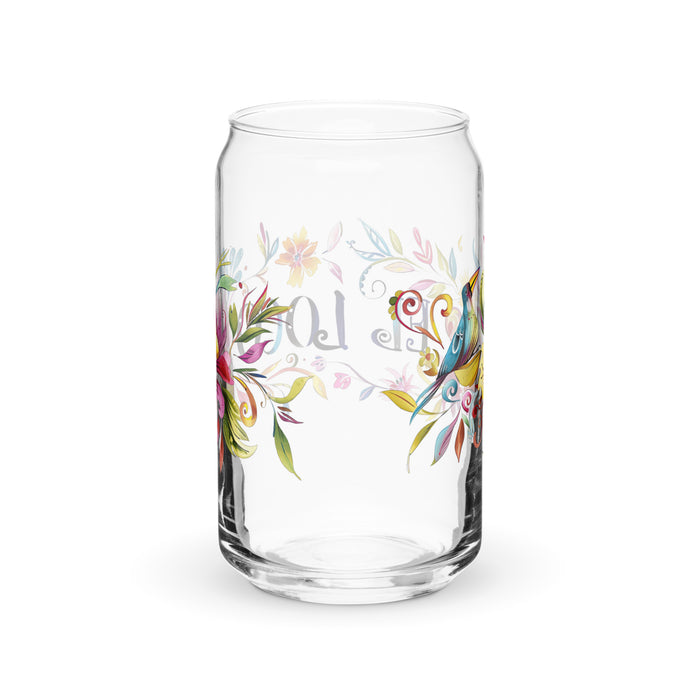 El Loco Exclusive Art Piece Can-Shaped Glass Home Office Work Mexican Spanish Pride Gift Cup One-Of-A-Kind Calligraphy Glass | E7