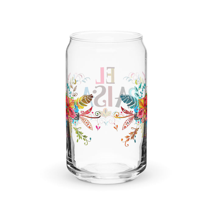 El Paisa Exclusive Art Piece Can-Shaped Glass Home Office Work Mexican Spanish Pride Gift Cup One-Of-A-Kind Calligraphy Glass | E13