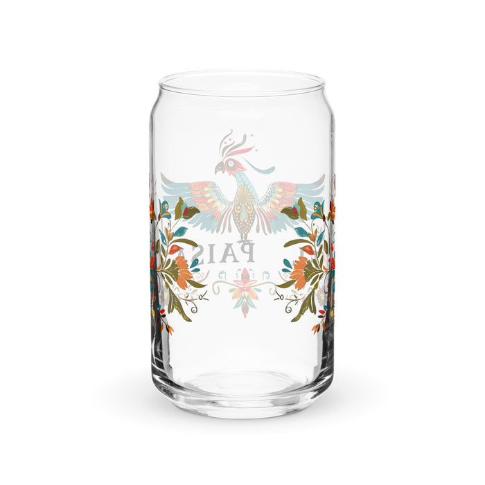 El Paisa Exclusive Art Piece Can-Shaped Glass Home Office Work Mexican Spanish Pride Gift Cup One-Of-A-Kind Calligraphy Glass | E18