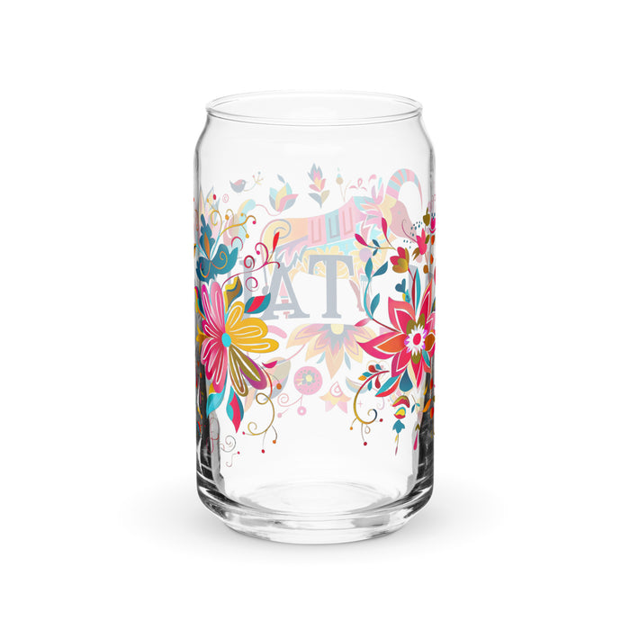 El Tauro Exclusive Art Piece Can-Shaped Glass Home Office Work Mexican Spanish Pride Gift Cup One-Of-A-Kind Calligraphy Glass | E8