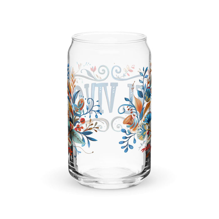 El Virgo Exclusive Art Piece Can-Shaped Glass Home Office Work Mexican Spanish Pride Gift Cup One-Of-A-Kind Calligraphy Glass | E11