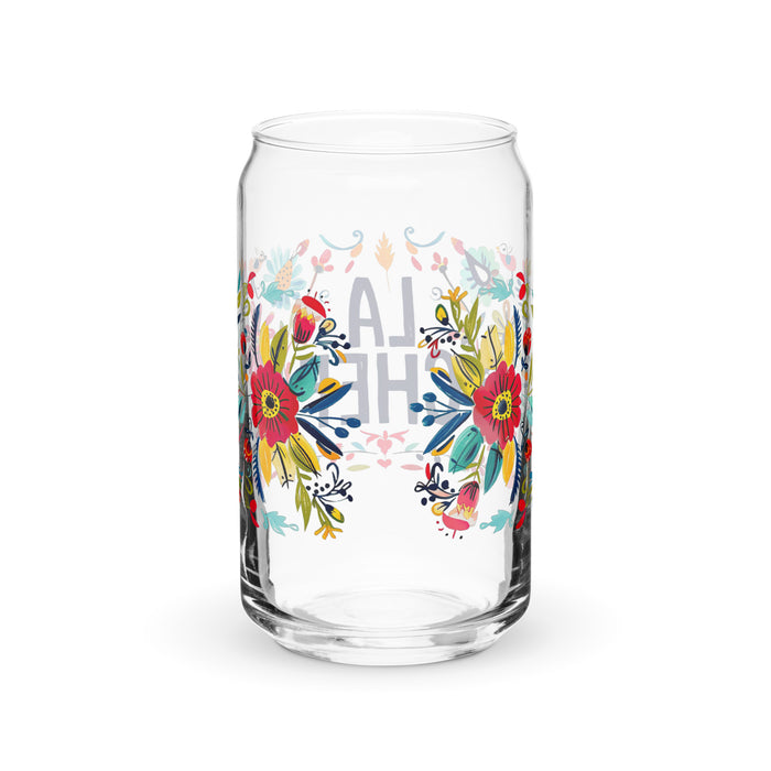 La Chef Exclusive Art Piece Can-Shaped Glass Home Office Work Mexican Spanish Pride Gift Cup One-Of-A-Kind Calligraphy Glass | L2