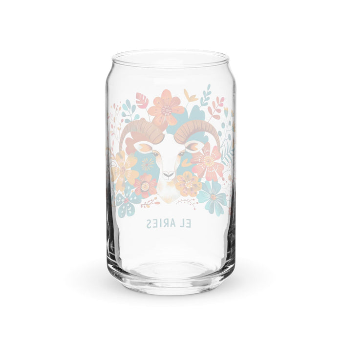 Pieza de arte exclusiva de El Aries, vaso de vidrio con forma de lata, regalo para el hogar, la oficina, el trabajo, el orgullo mexicano, vaso de vidrio con caligrafía única en su tipo | E7