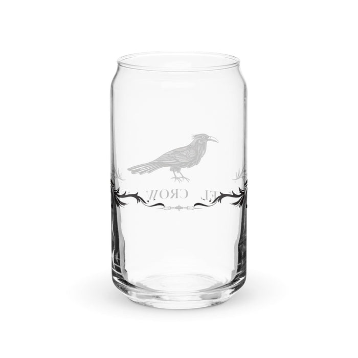 El Crow Exclusive Art Piece Can-Shaped Glass Home Office Work Mexican Spanish Pride Gift Cup One-Of-A-Kind Calligraphy Glass | E14