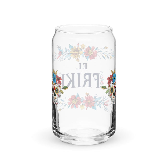 Pieza de arte exclusiva de El Friki, vaso de vidrio con forma de lata, regalo para el hogar, la oficina, el trabajo, el orgullo mexicano, vaso de vidrio con caligrafía única en su tipo | E8