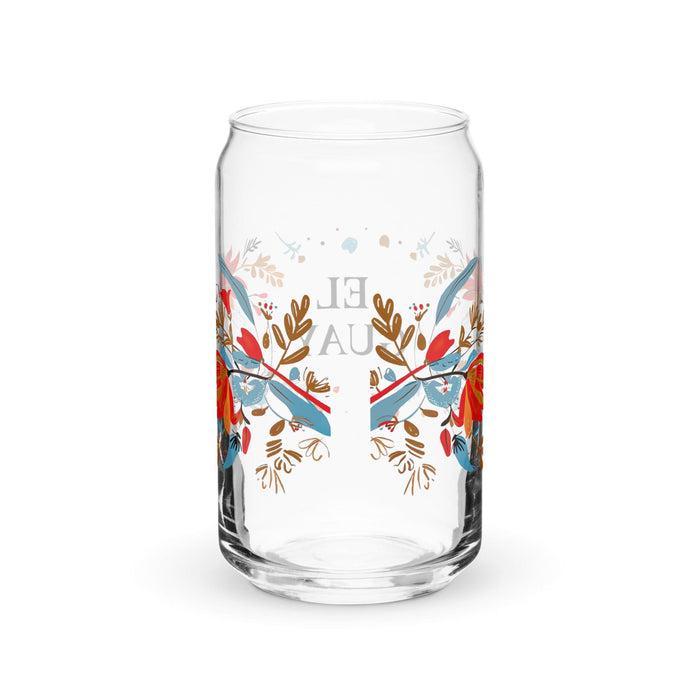 Pieza de arte exclusiva de El Guay, vaso de vidrio con forma de lata, regalo para el hogar, la oficina, el trabajo, el orgullo mexicano, vaso de vidrio con caligrafía única en su tipo | E11