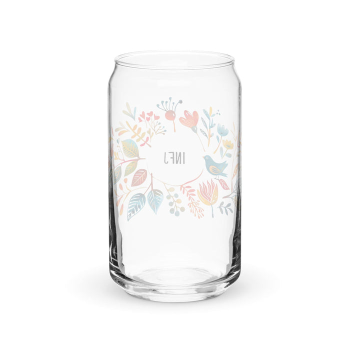 Pieza de arte exclusiva de El Infj, vaso de vidrio con forma de lata para el hogar, la oficina, el trabajo, el orgullo mexicano, el regalo, vaso de vidrio con caligrafía único en su tipo | E3