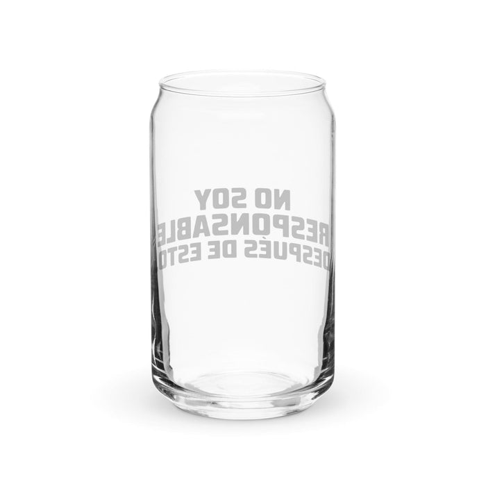 No Soy Responsable Después De Esto Exklusives Kunstwerk Dosenförmiges Glas für Zuhause, im Büro, bei der Arbeit, mexikanischer und spanischer Stolz, Geschenktasse, einzigartiges Kalligraphieglas | N13