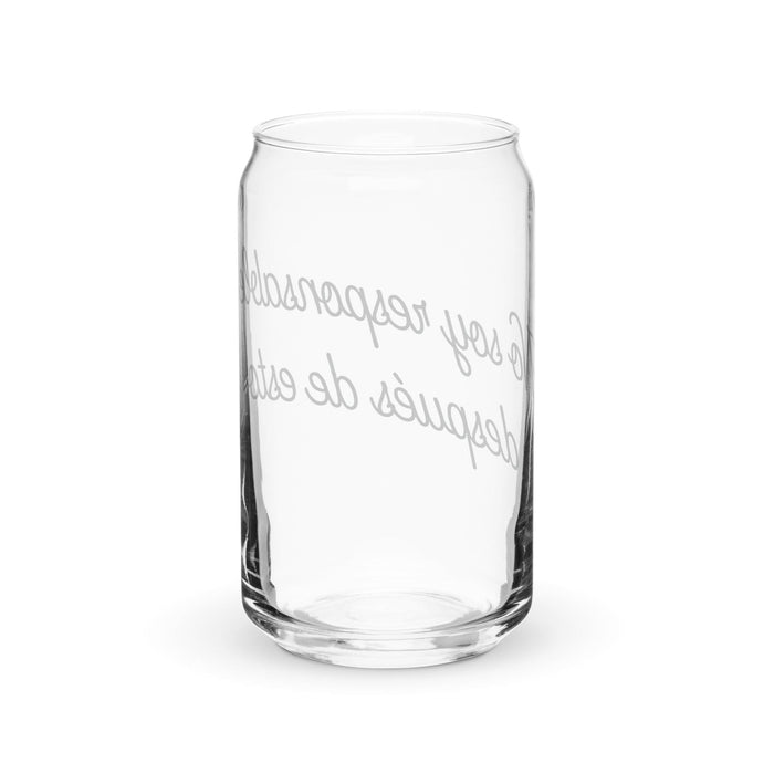 No Soy Responsable Después De Esto Exclusive Art Piece Can-Shaped Glass Home Office Work Mexican Spanish Pride Gift Cup One-Of-A-Kind Calligraphy Glass | N21