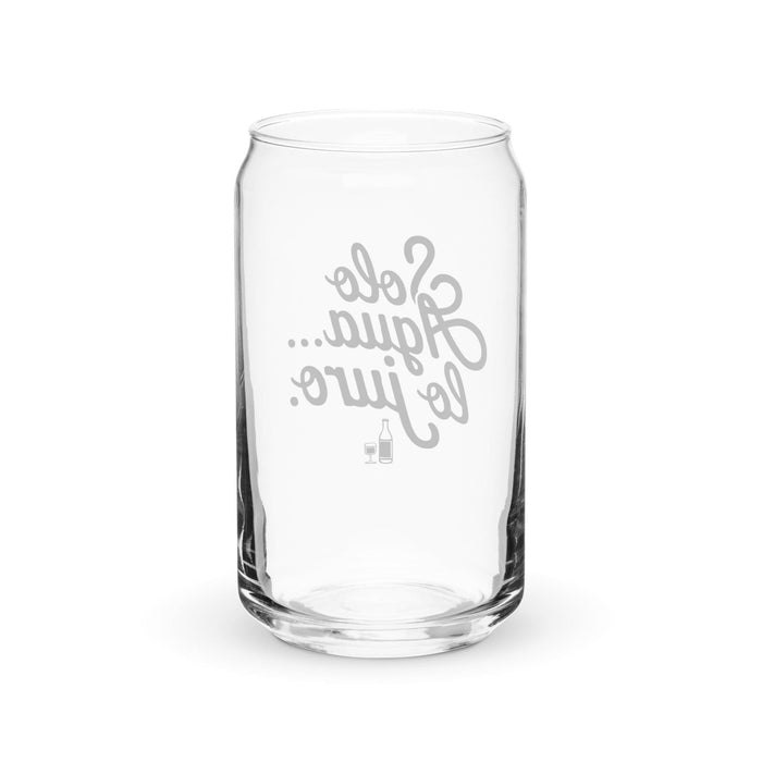 Solo Agua Lo Juro Exclusive Art Piece Can-Shaped Glass Home Office Work Mexican Spanish Pride Gift Cup One-Of-A-Kind Calligraphy Glass | S9