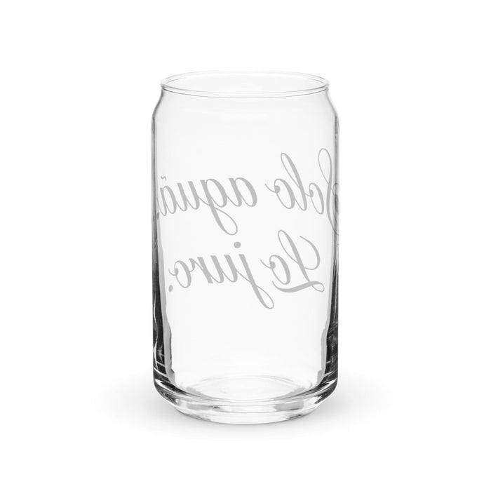 Solo Agua Lo Juro Exclusive Art Piece Can-Shaped Glass Home Office Work Mexican Spanish Pride Gift Cup One-Of-A-Kind Calligraphy Glass | S36