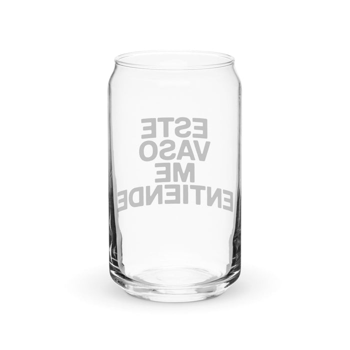 Este Vaso Me Entiende – Exklusives Kunstwerk – Dosenförmiges Glas für Zuhause, Büro, Arbeit, mexikanischer und spanischer Stolz – Geschenktasse – Einzigartiges Kalligraphieglas | E12